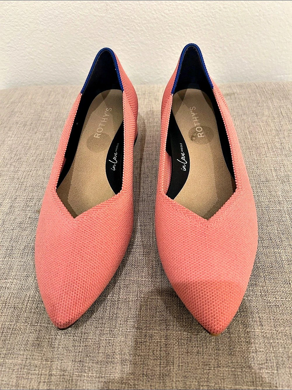 Rothy's The Point Pointed-Toe Flats in Pink womens size 8